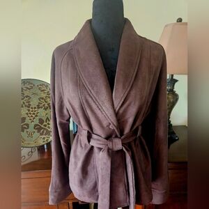Chocolate Brown Faux Suede Jacket